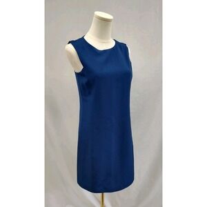 NWT Lands End Mini Shift Dress Cobalt Shadow Blue Shade Classic #472651 Sz 4